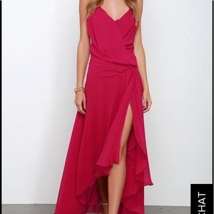 Lulus red high slit dress